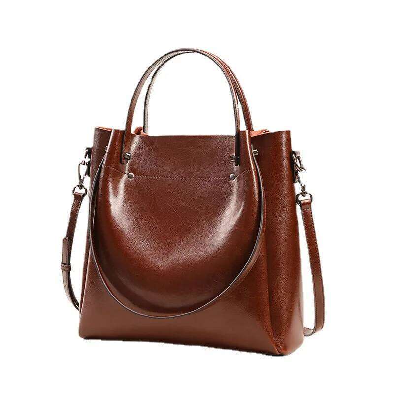 2025 hot sale leather tote Bucket bags quality women top handle handbags commuter shoulder crossbody bag large capacity