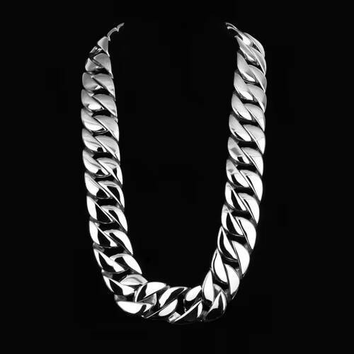 GZYS JEWELRY Wholesale Good Quality Stainless Steel 24mm 32mm Big Heavy Cuban Chain Necklace Men