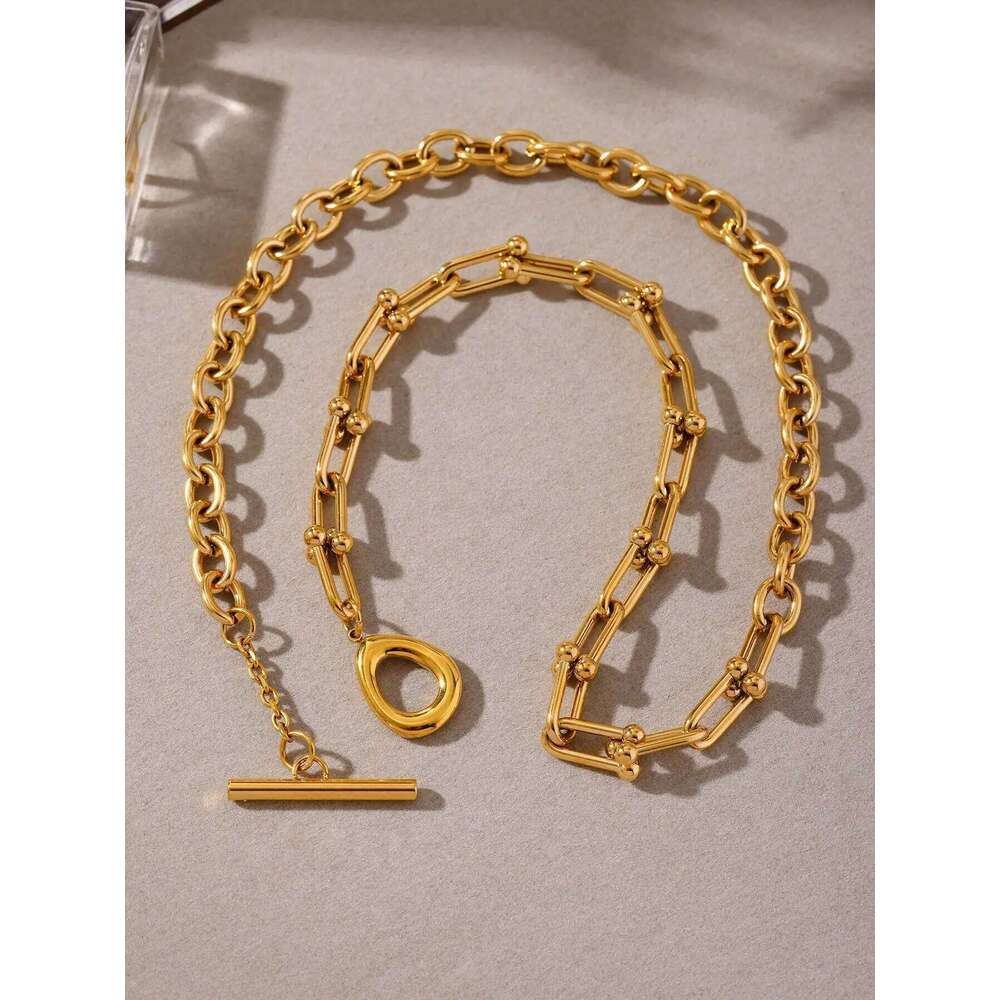 Nivora Hip Hop O Chain Stainless Steel For OT Clasp Pendant Retractable Choker Necklace Women No Tarnish Jewelry