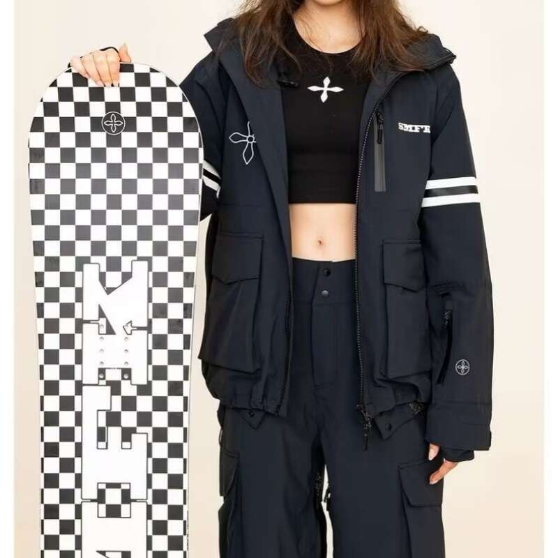 Ski Set Black Garden/Cross Flower Suit Snow Outdoor Sports Jacket Pants Winter