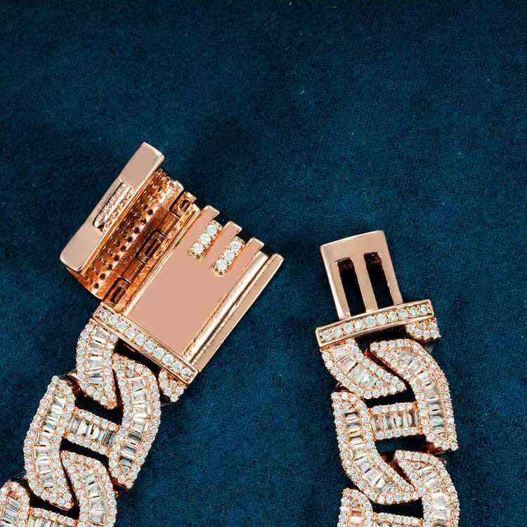 Moissanite VVS Round Cut Dia Iced Out Sparkling Chain for men women Sterling Sier