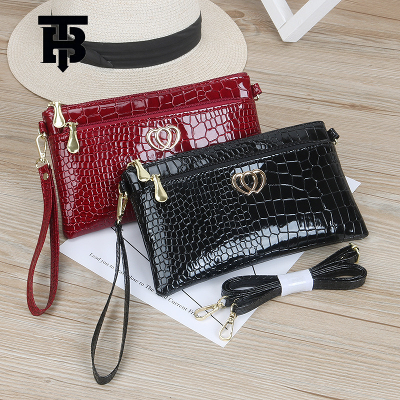 TB BHULAMTE Designer Bag Luxury Bag Fashion New Glossy Patent Leather Women's Bag Crossbody Bag Casual Crocodile Pattern Women's Clutch Smal