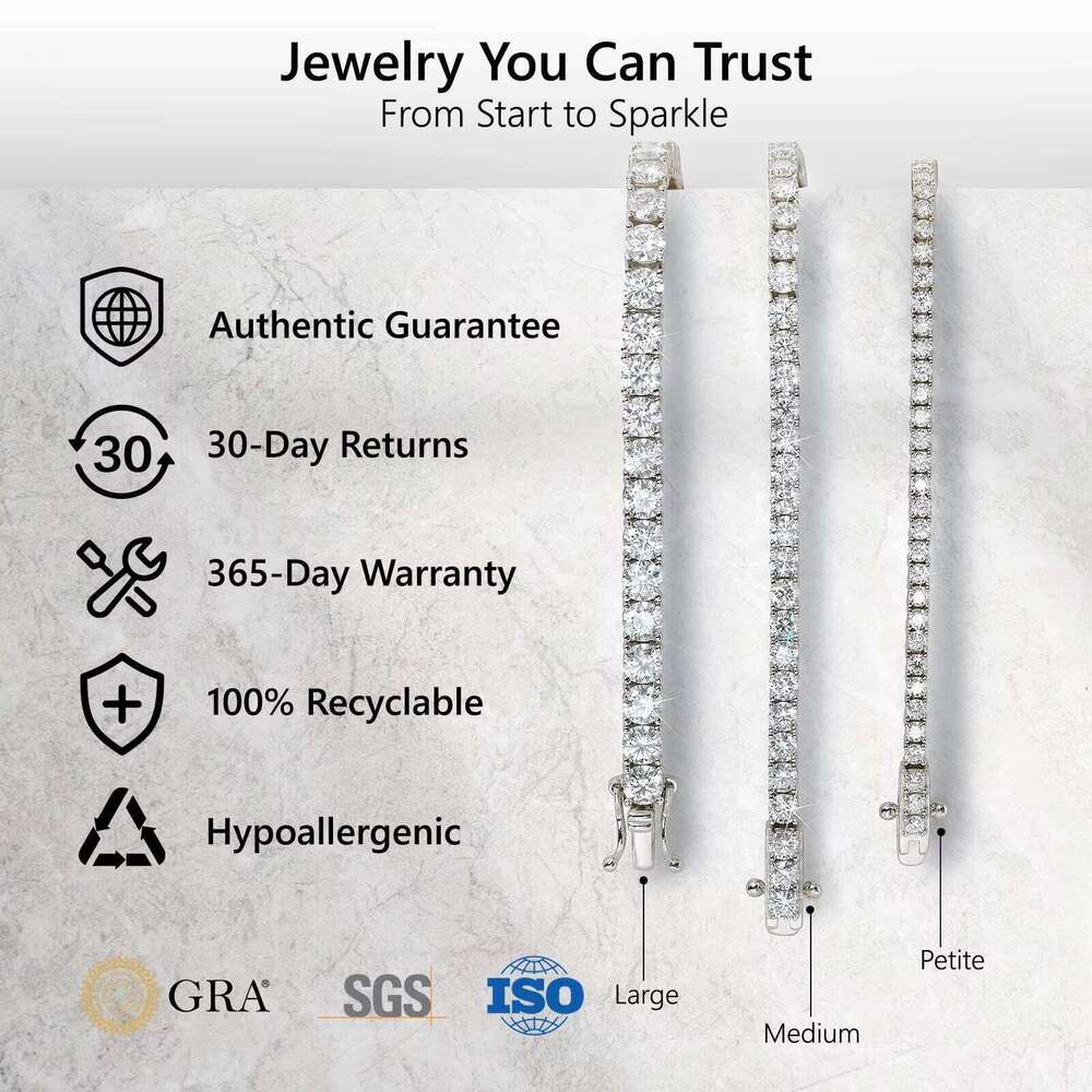 Sterling Sier Vvs Moissanite Chain 2mm 3mm 4mm 5mm White Gold Women Men Fine Jewelry Gifts Gra Lab Dia Tennis Bracelet