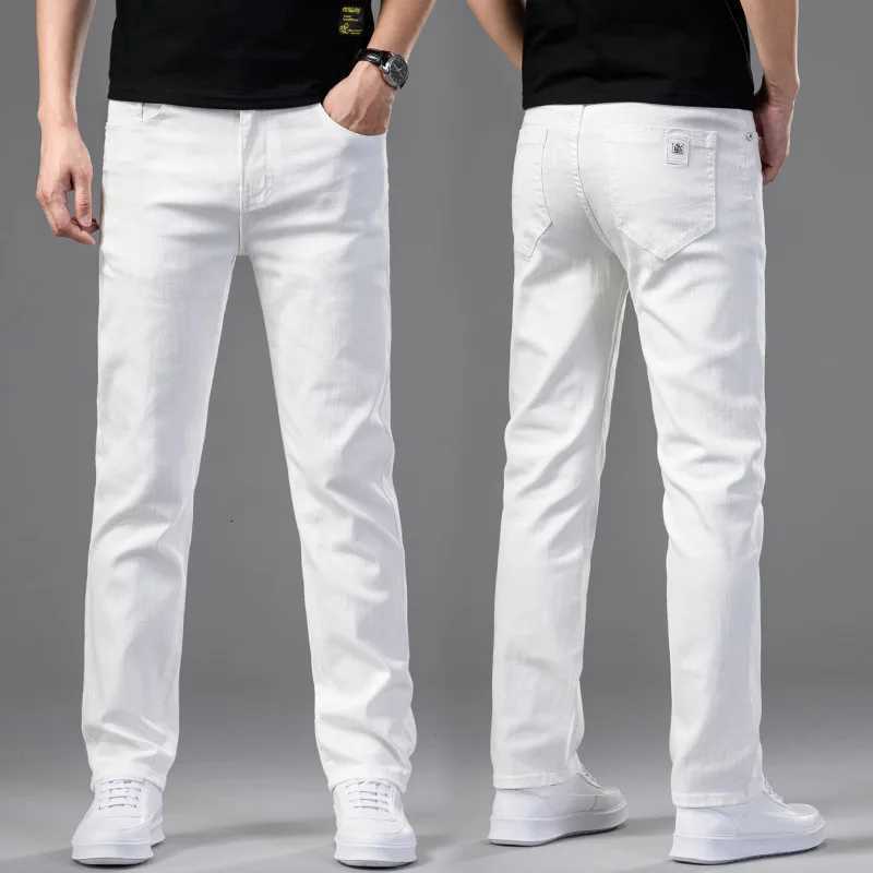 New Men Stretch Skinny Jeans Fashion Casual Slim Fit Denim Trousers White Pants Male Brand Clothes Business jeans for men Chinos W250905
