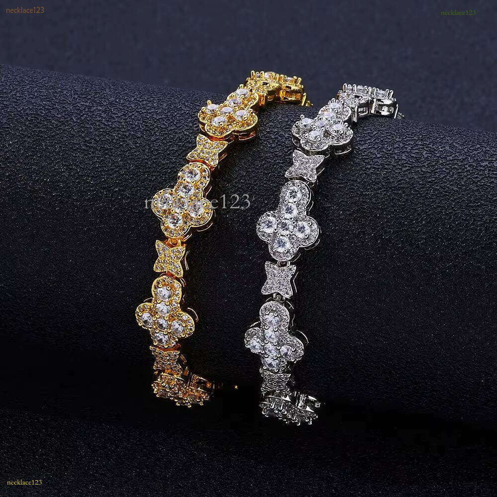 FineJewelry CZ Dia Tennis Chain Bracelet for Women High Quality Gold Sier Star Shape Bling Hip Hop Style Religious