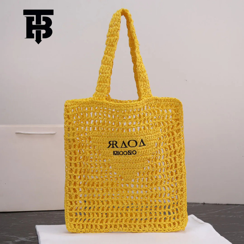 Fashion Handmade Hollowed Out Letter Embroidery Woven Bag Free Shipping Designer Luxury Handbag Niche Casual Mesh Bag Single Shoulder Beach Bag