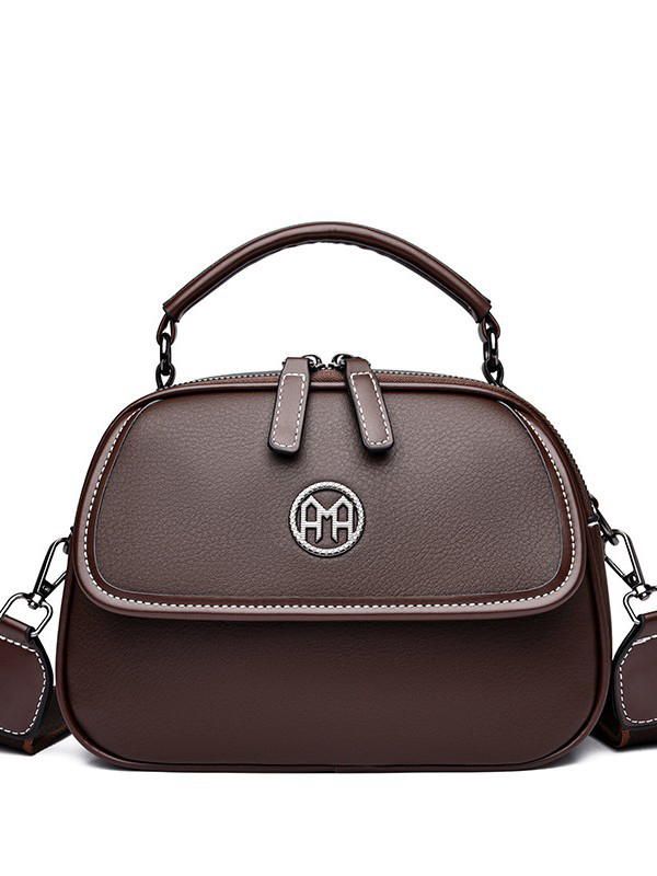 2025 Simple Large-Capacity Soft Leather Handbag Casual And Versatile With Wide Shoulder Strap Single-Shoulder Crossbody Bag For Women