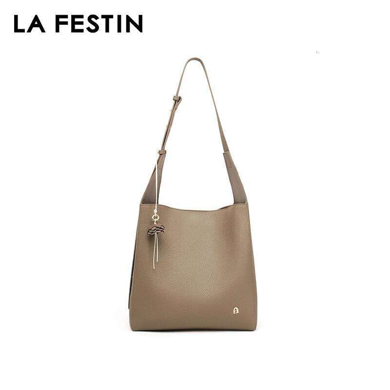 LA FESTIN Original 2025 New Leather Shoulder Tote for Women Fashion Bucket brand Large Capacity Crossbody Bag