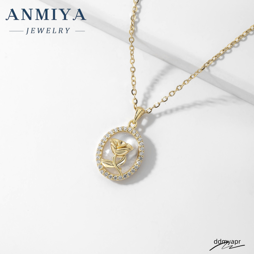 Ddmydec Vintage Rose Round Shape Zircon Sterling Sier Link Chain Fashionable Flower Pattern Necklace For Girls Ddmydec Ddmydec Ddmydec Ddmydec
