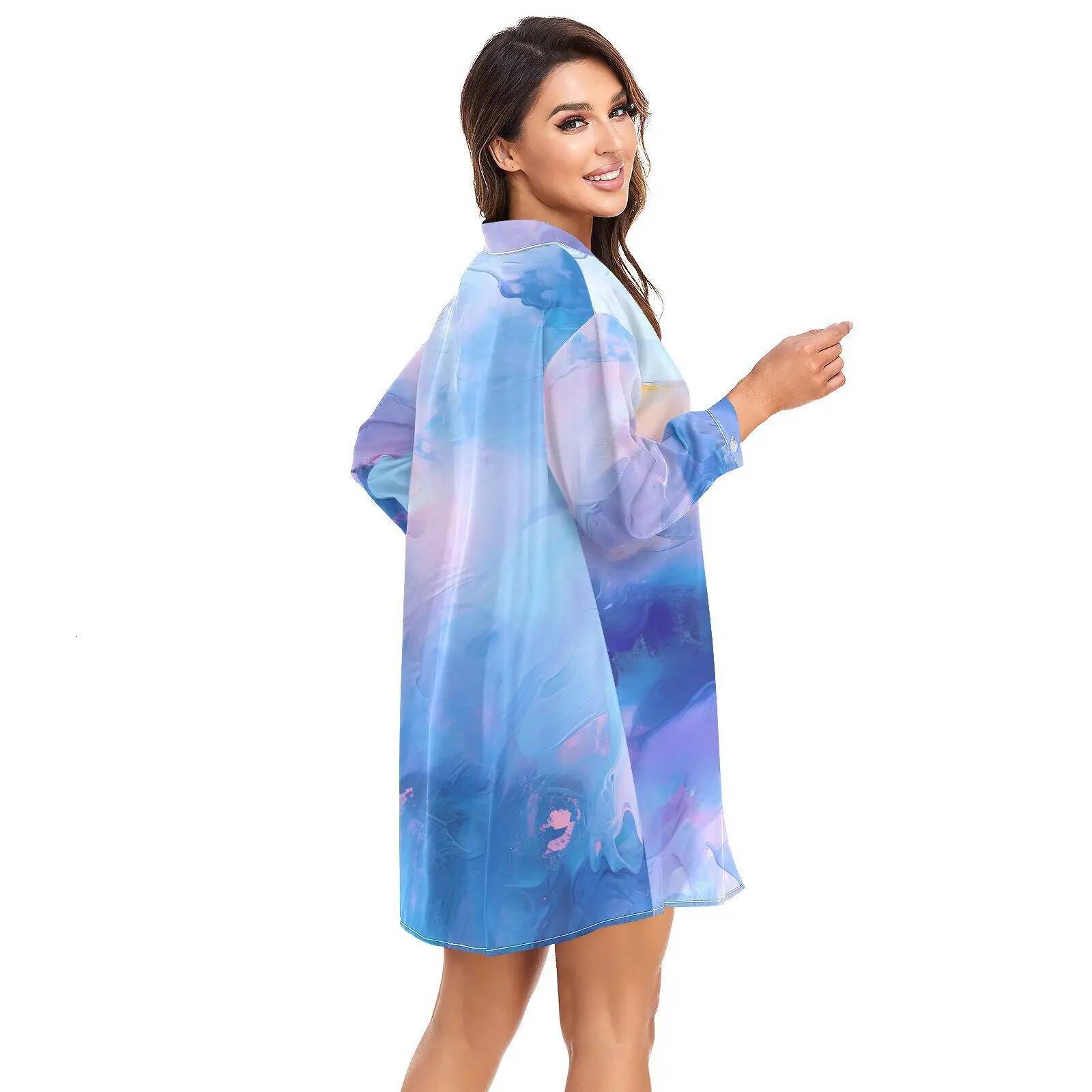 Bikini Cover Up Women Beach Shirts Marble Print Swimsuit Cape 2025 New Summer Long Sleeve Tunic Swimwear Outfits