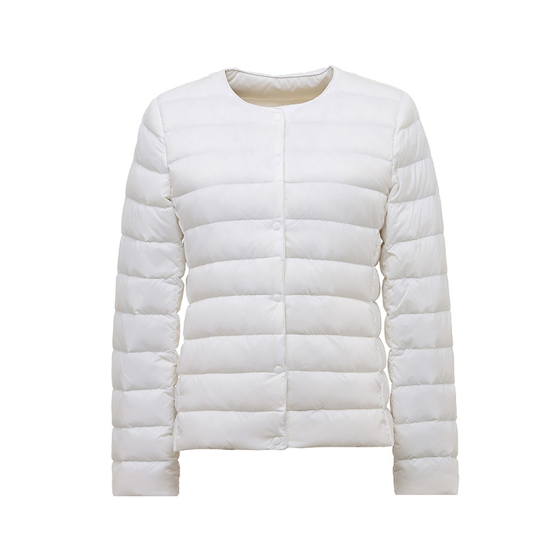 Women Spring Jacket 2023 New Arrival Korean Slim Fit Warm Liner Down Coat Ultralight Collarless Female 90% White Duck Down Parka