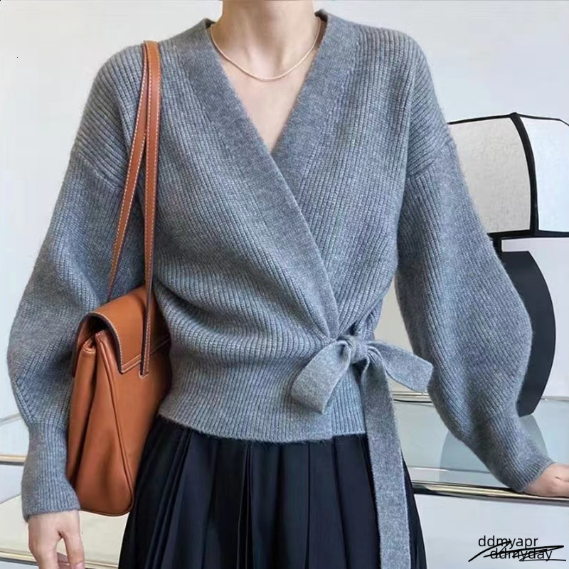 Irregular Cashmere Sweater For Women In Autumn And Winter High-End Button With Wool Cardigan Fashionable Knitted Ultra-Thin L065 241230 ddmyday ddmyda