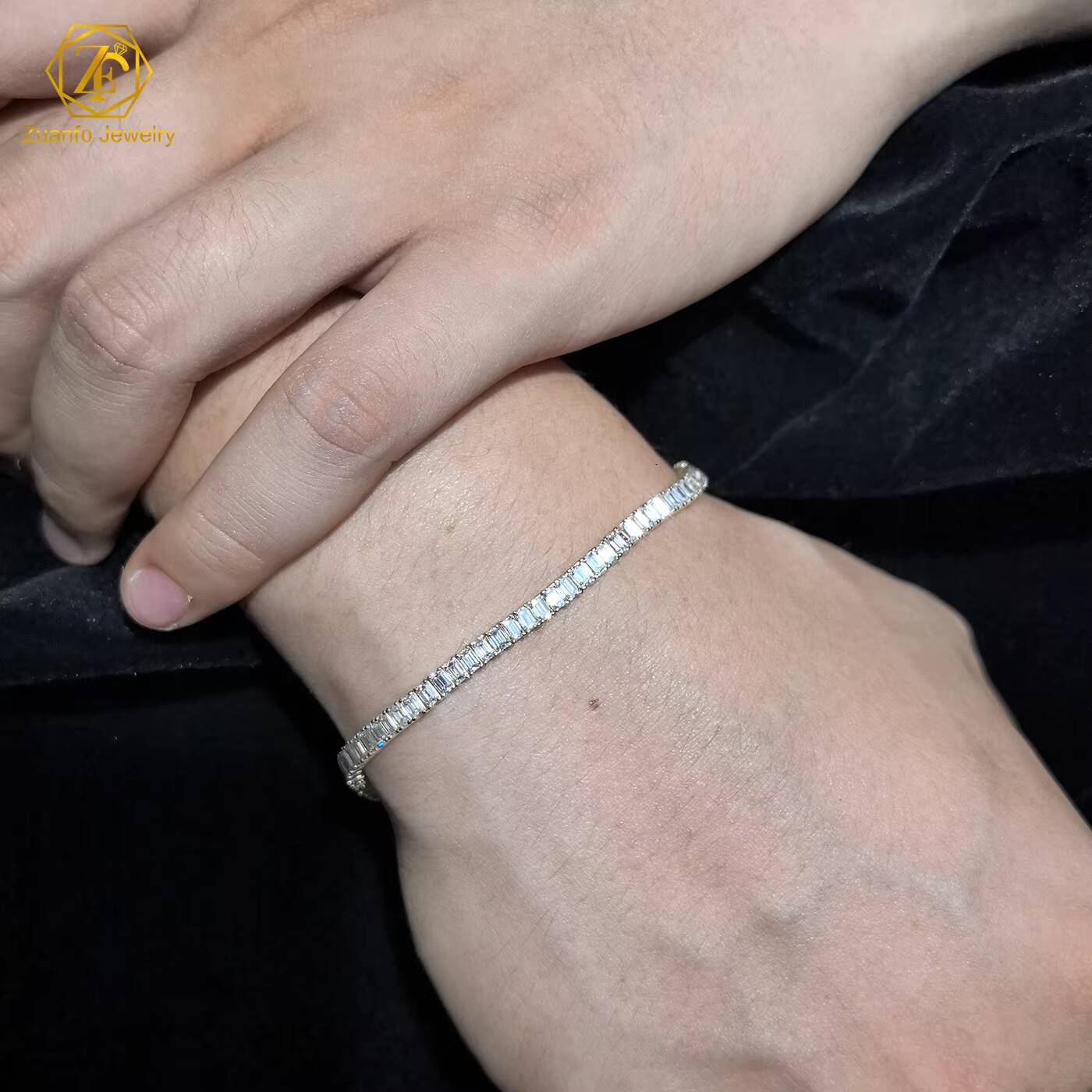 Fine 14K 10K White Gold Lab Grown Diamond Tennis Bracelet Emerald Brilliant Cut VVS CVD HPHT Lab Grown Bracelet Women Gift Party