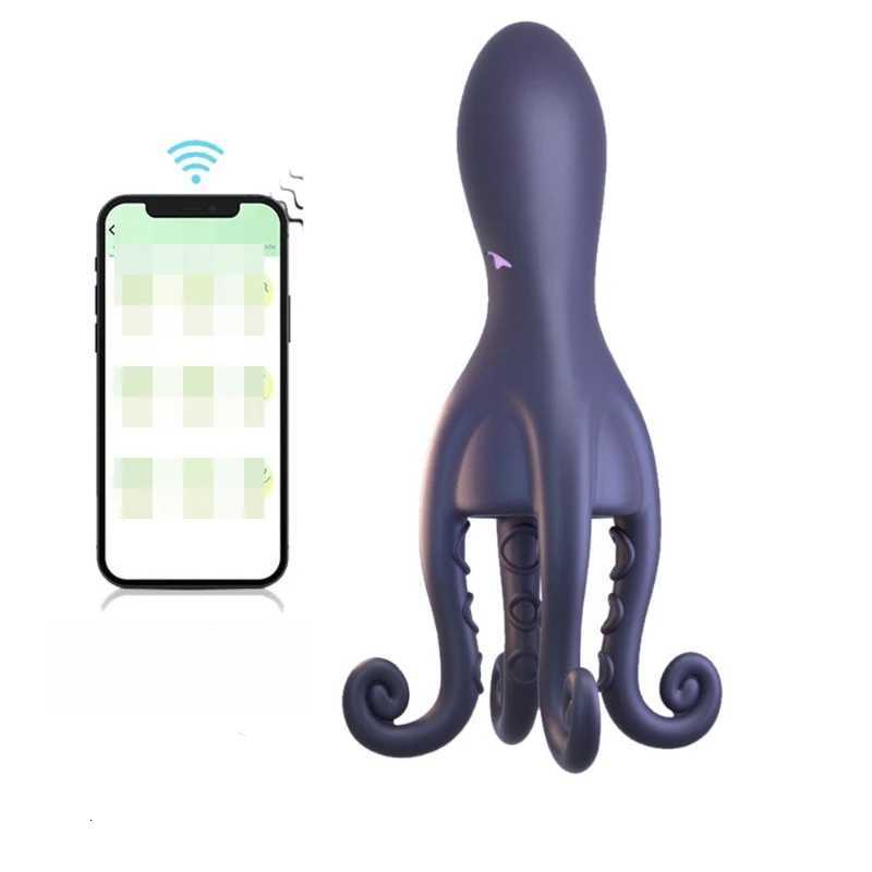 Octopus Glans Trainer Powerful Vibrating Penis Male Masturbator Vibration Massage APP Remote Control Sex Toys for MenXJ250905