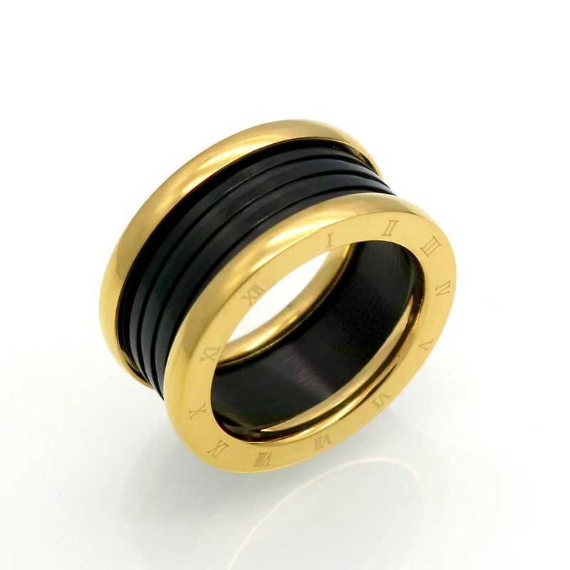 New Fashion Jewelry Top Quality rs Luxury Brands Rings 11MM Wedding Black Stainl Steel Solid Ring For Men And Wen Party S250905