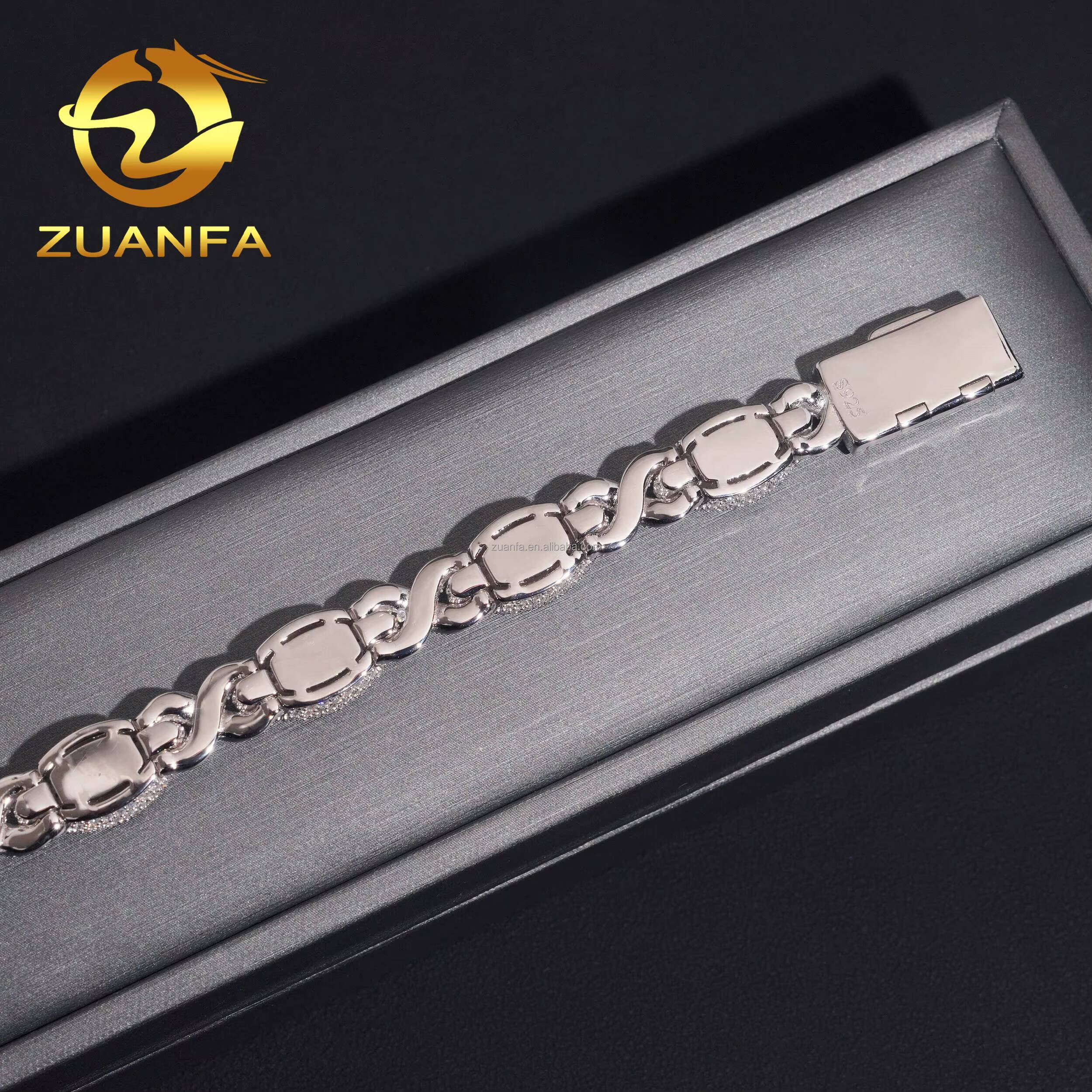 10mm Rapper Jewelry Pass Diamond Tester Iced Out Hip Hop S925 Moissanite Diamond Man Jewelry Evil Eyes Infinity Cuban Bracelet