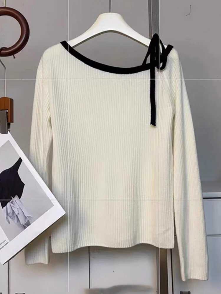 Autumn Winter Casual Long Sleeve Womens Knit Pullovers New Fashion Women Knitted Top Offshoulder Sweater Elegant Z250905