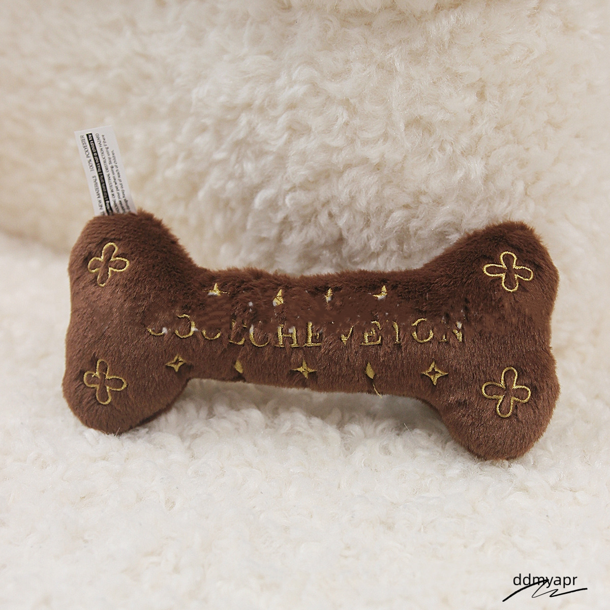 Exquisite Embroidery Chewy Bone, Handbag, Plush Funny Parody Dog Toys ddmyday With Interactive Squeaker, Stimulating Pet Enrichment, Safe Materials Fo