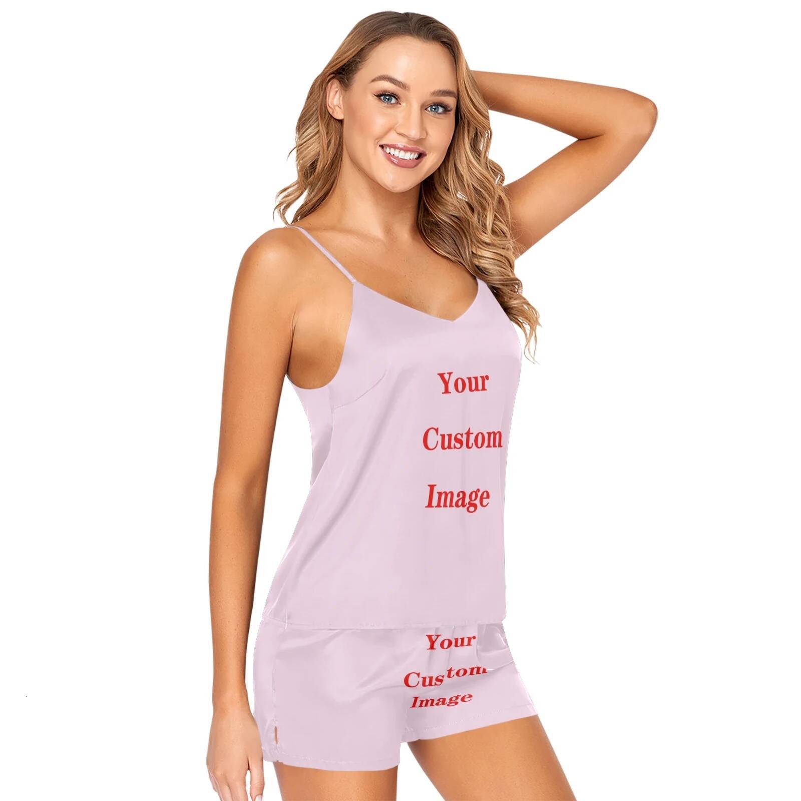 New Women's Pamas Comfortable Sleepwear Suit Home Clothes Custom Printing Pijama Mujer Summer Pyjamas Femme Nightgownown