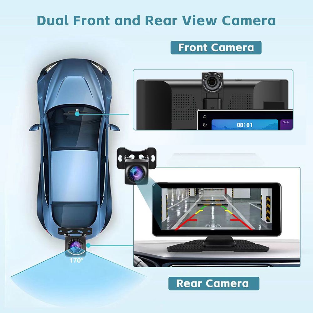 KOWANKIT 11.26 inch Wireless CarPlay Android Auto Touch Screen Plug & Play HD Car Monitor WiFi BT Airplay Universal Fit for Cars H508F