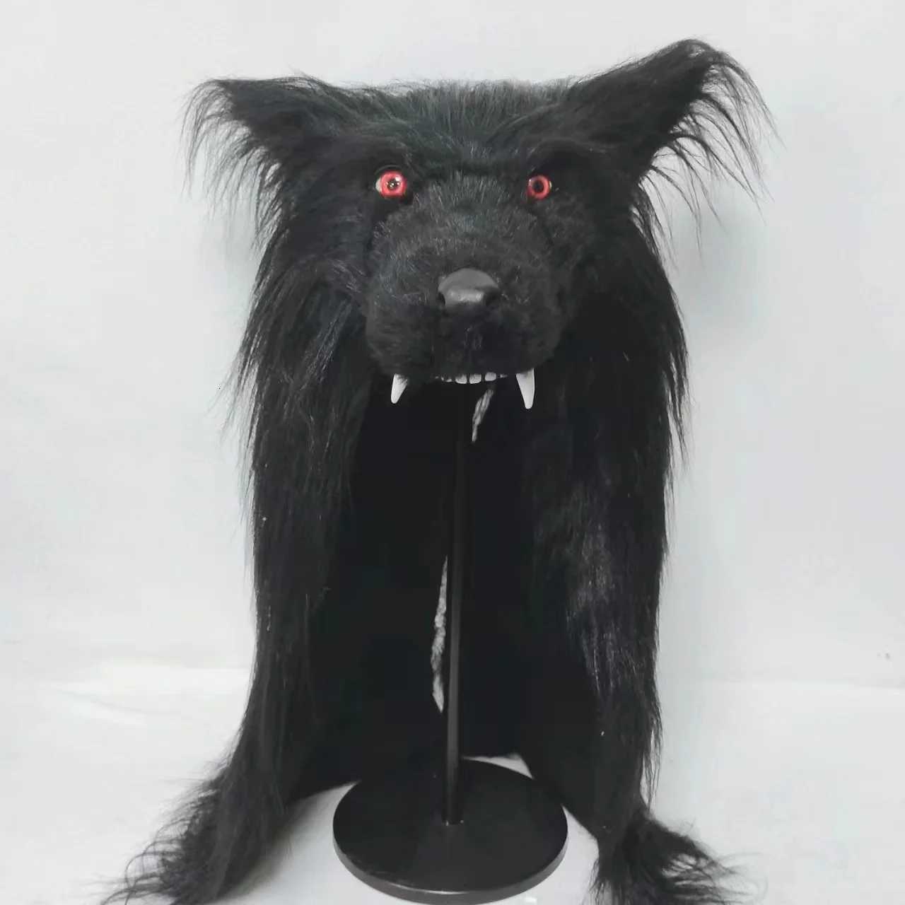 Werewolf Headwear Costume Mask Lifelike Wolf Mask with Faux Fur Halloween Mask for Adults Cosplay Prop Animal HeadgearXJ250905