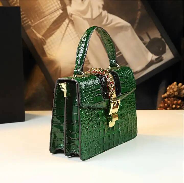 Fashion Brand Women's Handbags Genuine Leather Shoulder Crossbody Bag Crocodile Small Hard Square Portable Messenger Bags