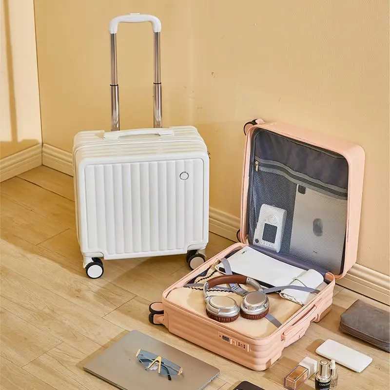 18 inches Travel Luggage Airline Cute Suitcase Password Box Silent Wheel Lightweight Chassis Mounted Universal Z250905