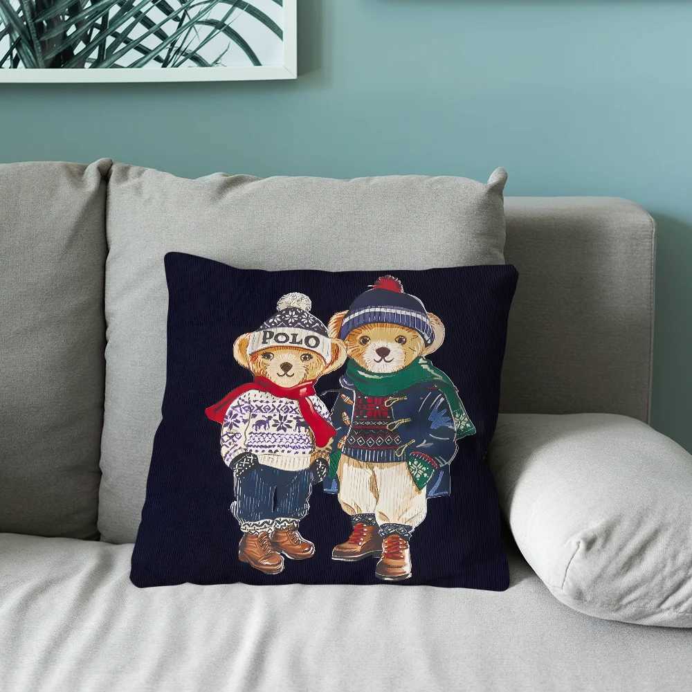 Luxury Cartoon Cool PPolo BBearS Case Soft Cushion Cases for Farmhouse Sofa Decor Home Decorations and Bedding Y250905