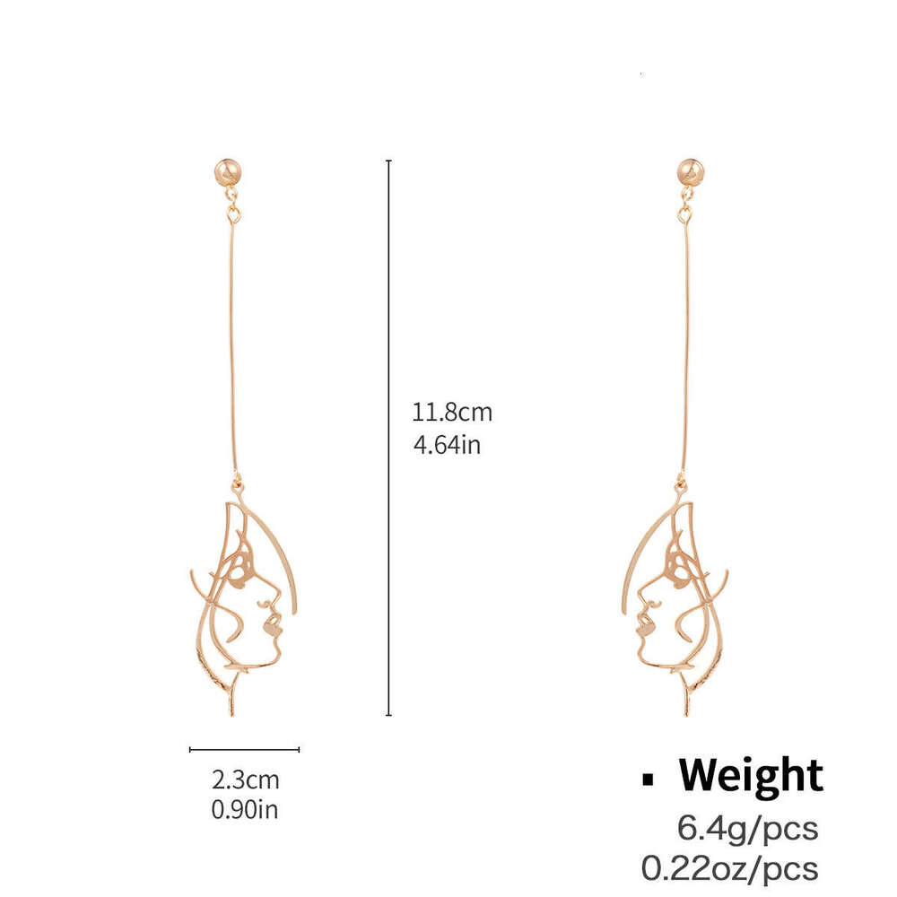 Kenjie Fashion Classic Elegant Earrings Design Line Face Mask Geometric Copper Inlaid Zircon Hoop