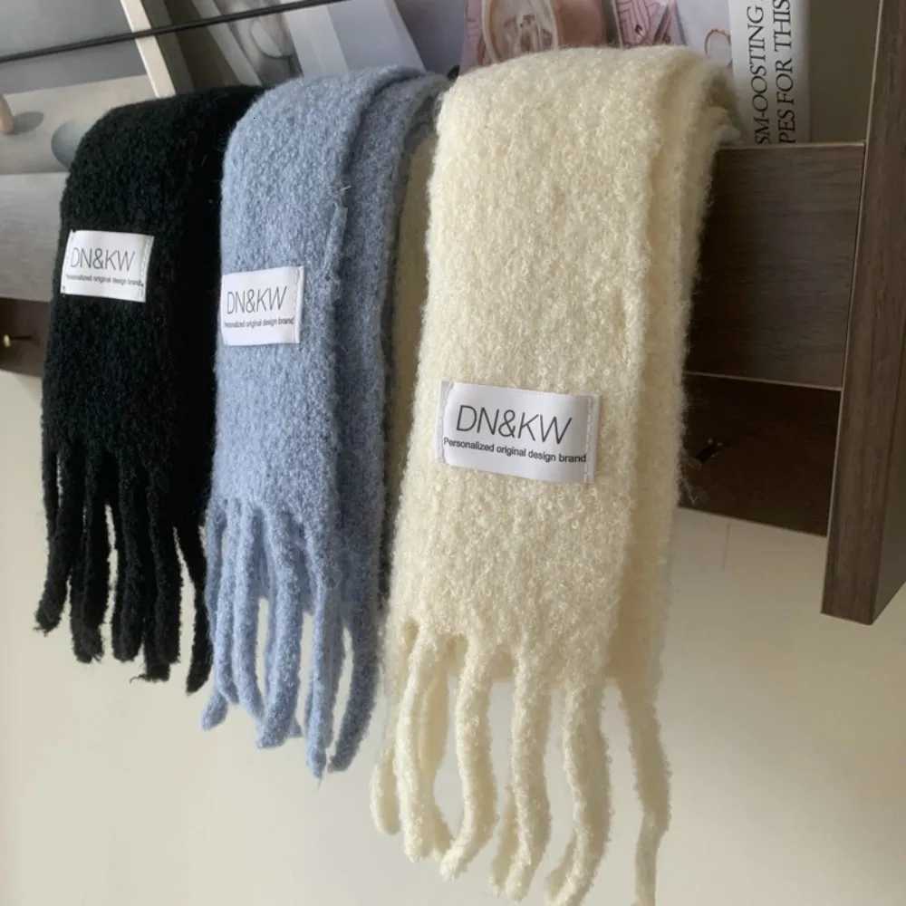 Fashion Shl Winter Knitted Scarf Solid Color Keep Warm Tassel Scarves Thick Winter WrXJ250905