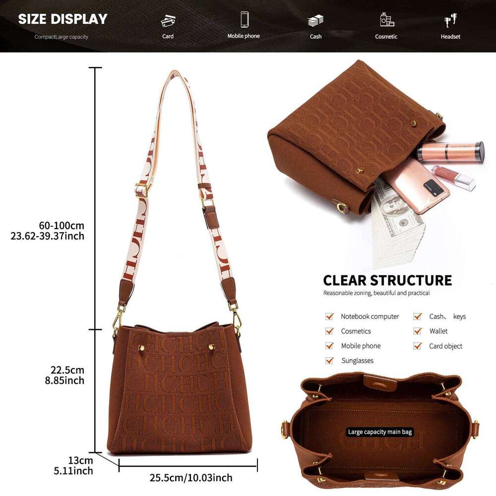 Classic Retro New Solid Color Letter Design Women's Shoulder Bag Fashion Party Multifunctional Ocn Handbag