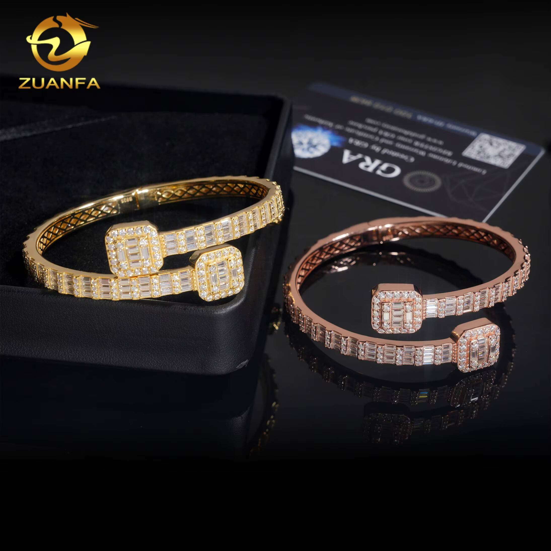 Wholesale Price Bangle Silver 925 Iced Out Diamond VVS Moissanite Fine Jewelry Hip Hop Bangles