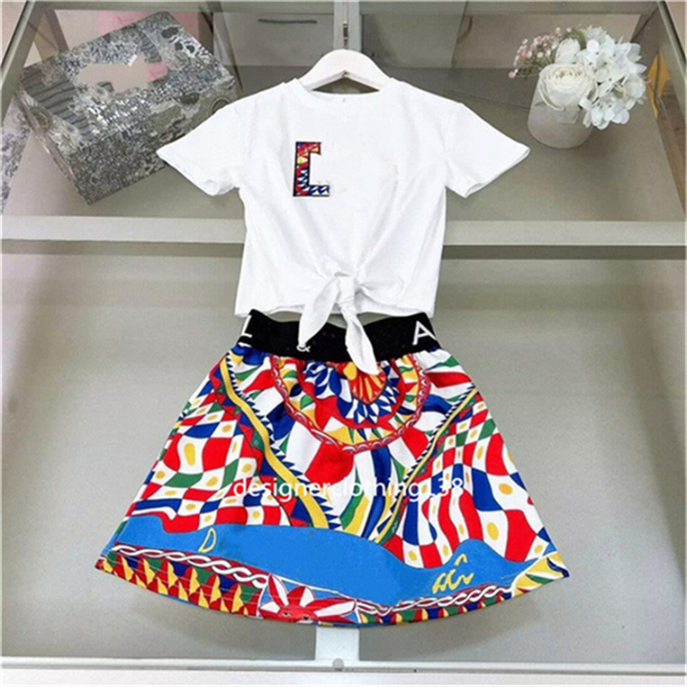 2025 new brand Summer girl dress designer high-end fashion girl baby dress letter print dress two-piece set size 90-160CM R13
