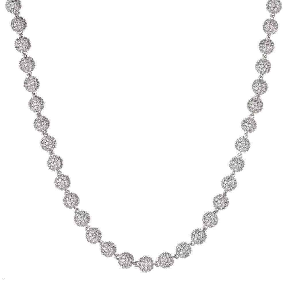 Ice Out Hip Hop Full Dia Ball Chain Necklace Premium Moissanite Jewellery