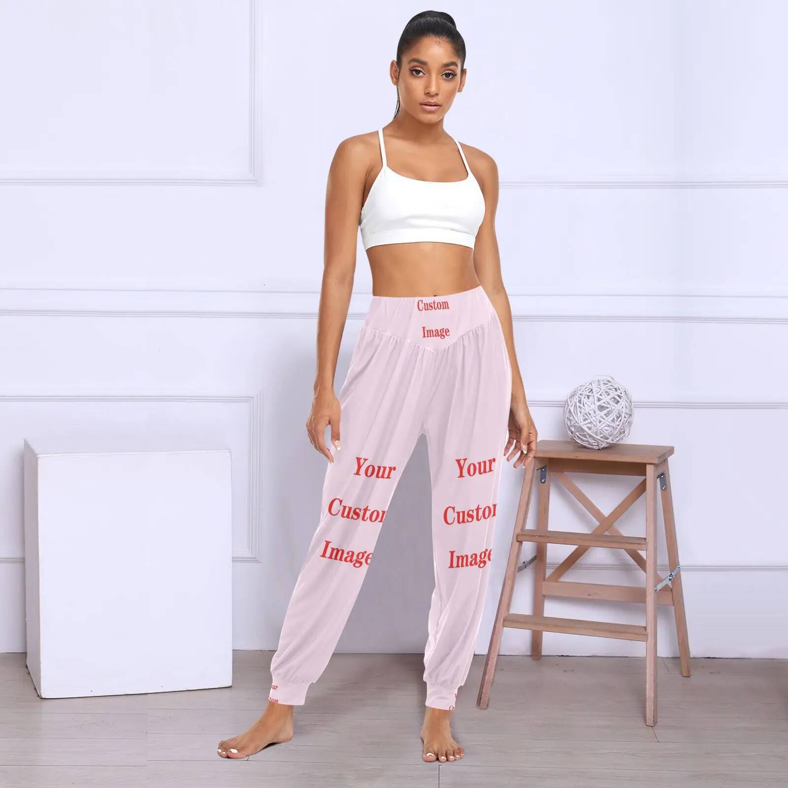 Women Large Size Casual Modal harem lady Dance practice pants Customized image yoga suit Long Trousers Bloomers dancewear