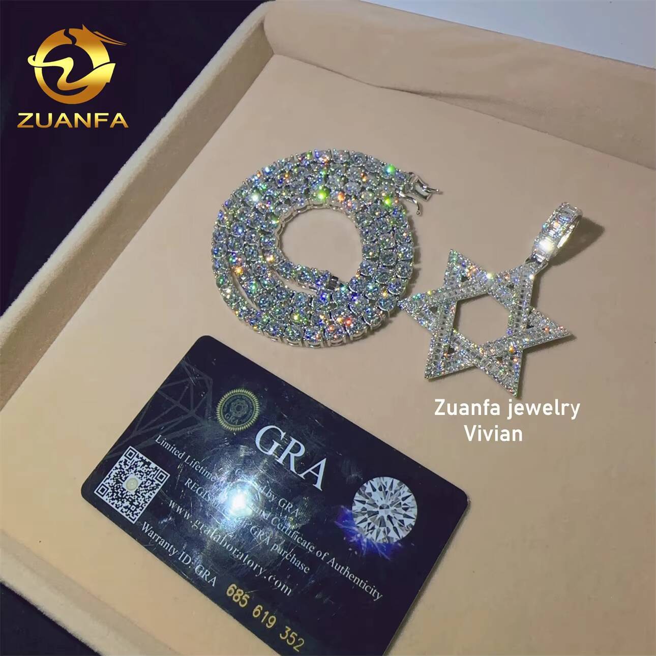 Custom Iced Out Hip Hop VVS Moissanite Fine Jewelry Fashion Moissanite Hip Hop Pendant