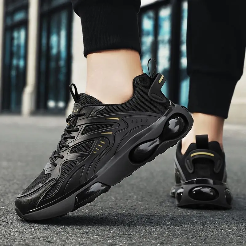 Spring Autumn mens trainers Fashion Leisure running shoes Black Mesh Breathable Anti-skid Enhancing jogging sneakers Size 39-44