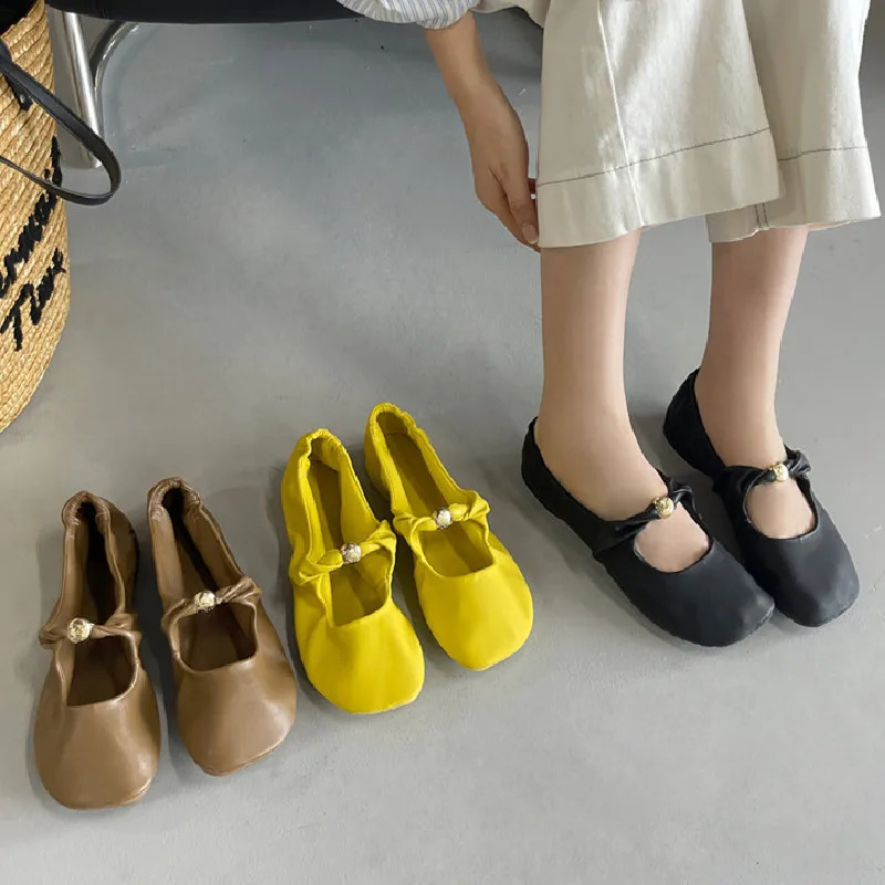 Fashion Metal Decoration Round Toe Mary Jane Shoes Women Comfort Lightweight Loafers Elegant Shallow Party Shoes Zapatos Mujer 250904