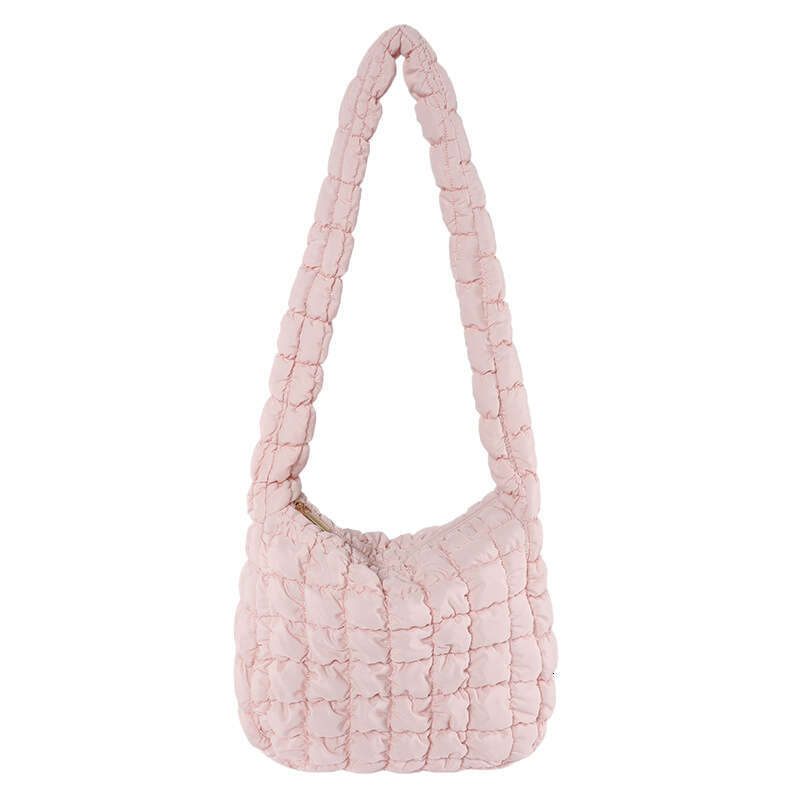 Bubble Cloud Pleated Large Capacity New Korean Style Casual Versatile Underarm Checkered Embroidered Crossbody Bag