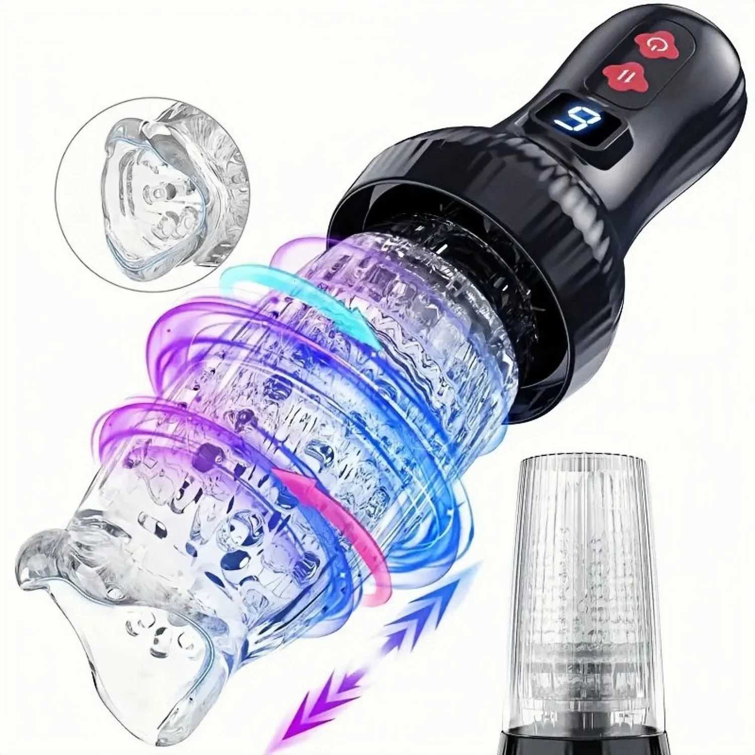 Automatic male masturbation device 5 thrust rotation vibration mode Male electric pocket vagal penis stroker male sex toyXJ250905