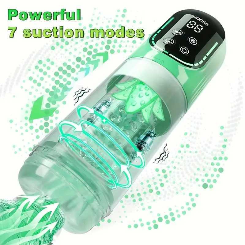 5 in 1 Automatic Thrusting Rotation Male Masturbator Penis Pump Sucking Pocket Pussy Blowjob Machine Adult Sex Toys for Men 18XJ250905