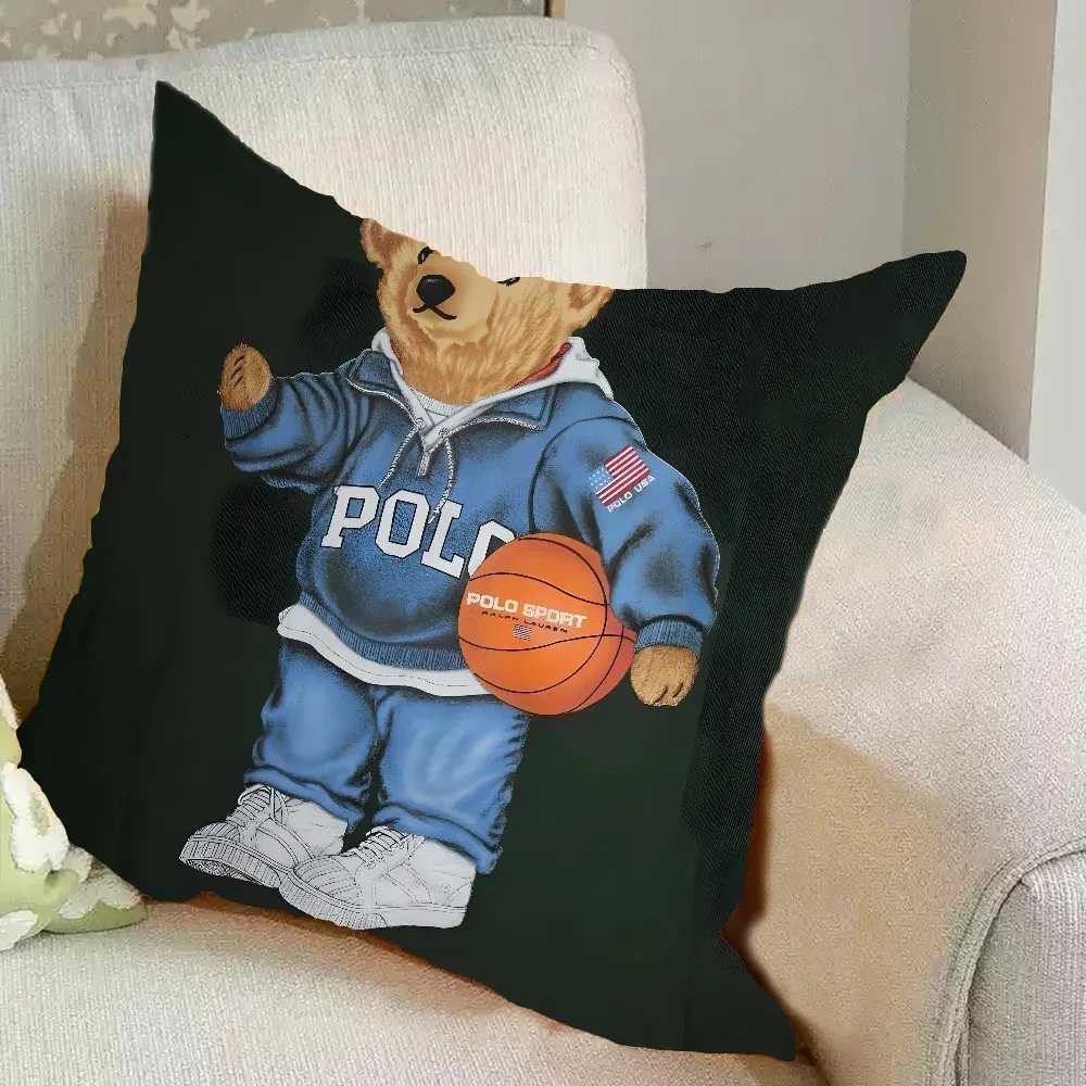 BaronFFilou Nordic Luxury Bear Cushion Geometric Linen Art Playful Home Decor Premium Soft Durable Machine Washable Kids Room Living 1 Y250906