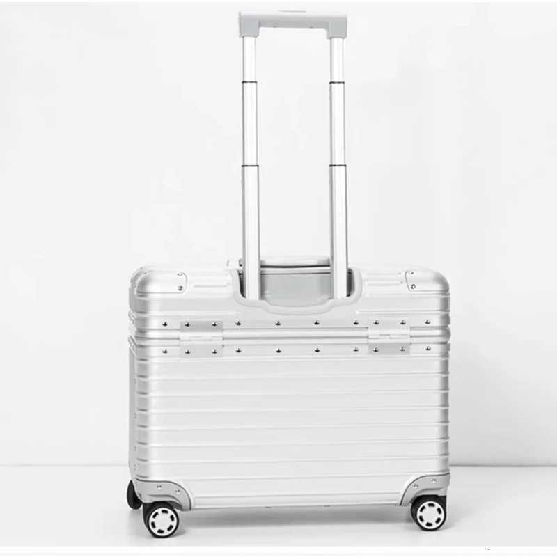 Mini Aluminum SuiTCase Password Lock Camera Case Boarding Luggage Metal OpenTop Cover Small Travel SuiTCase 1820 inch Z250905