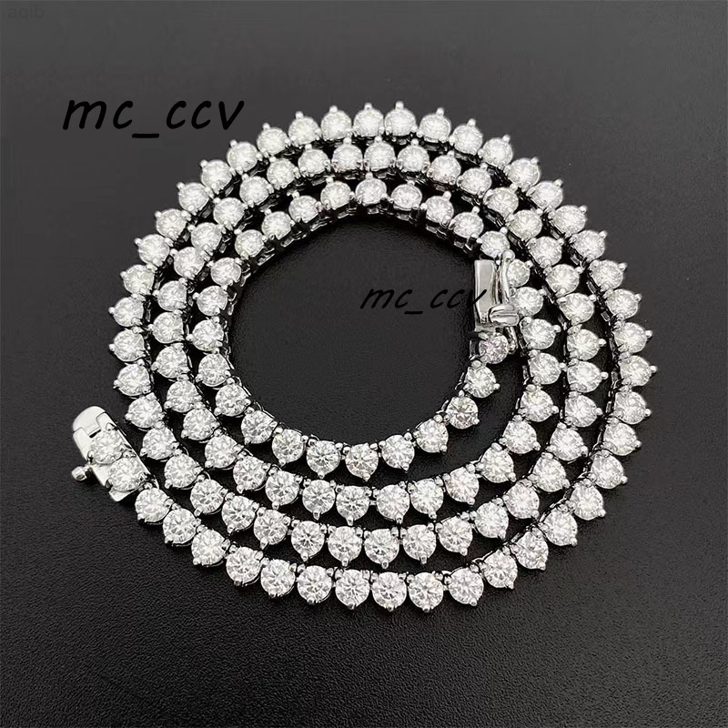 Customized 925 Silver Red Blue Green Black Diamond Tennis Chain Bracelet Colorful Moissanite Tennis Necklace