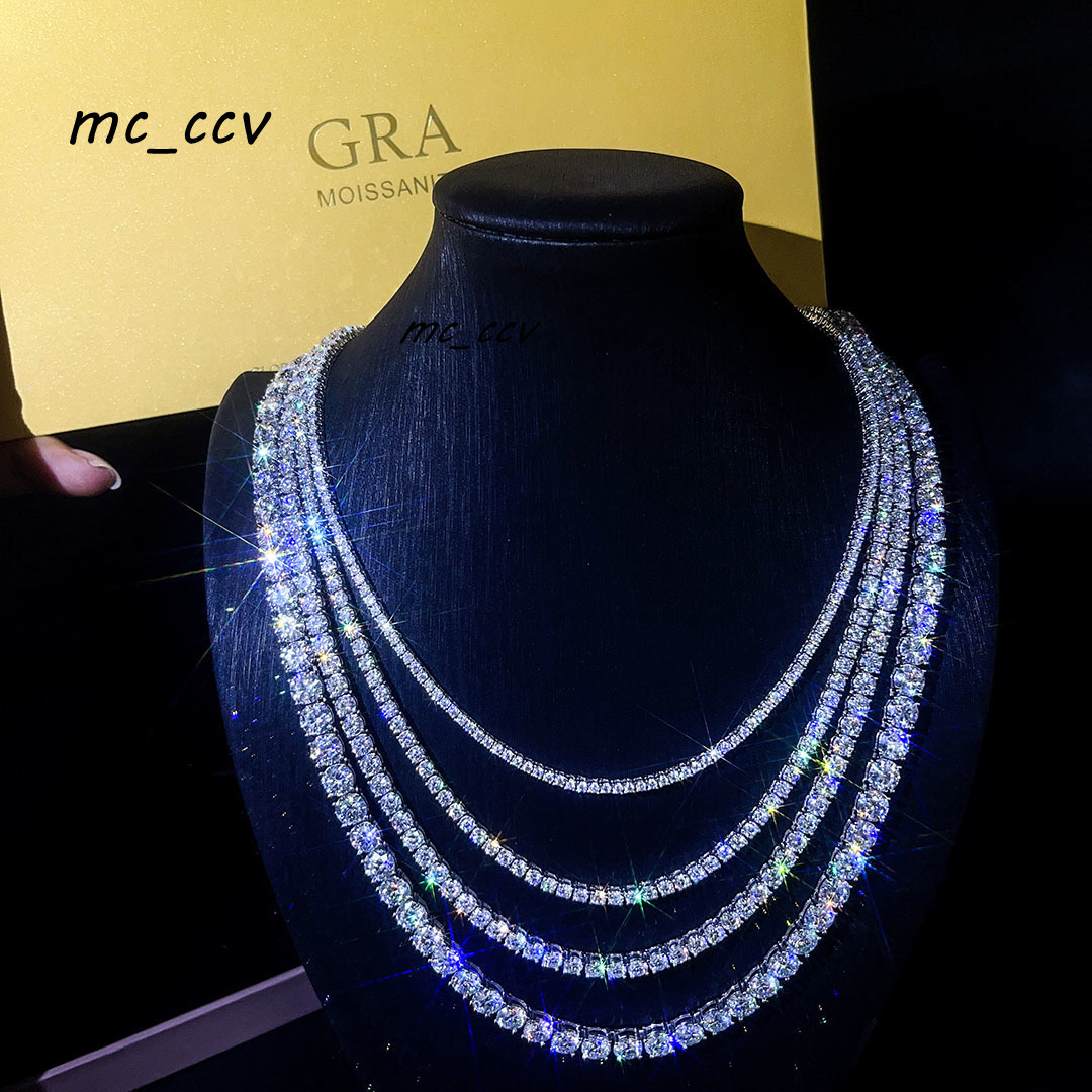 Wholesale Jewelry Pass Diamond Tester Women Necklace Gold 925 Sterling Silver Hip Hop VVS Moissanite Tennis Chain for Men