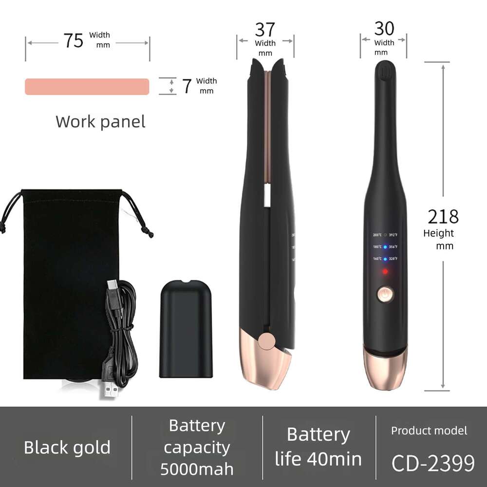 Designer Famous Brand Narrow Version Wireless Korean Short Curling Iron Straight Hair Dual Purpose Household Mini Straightener