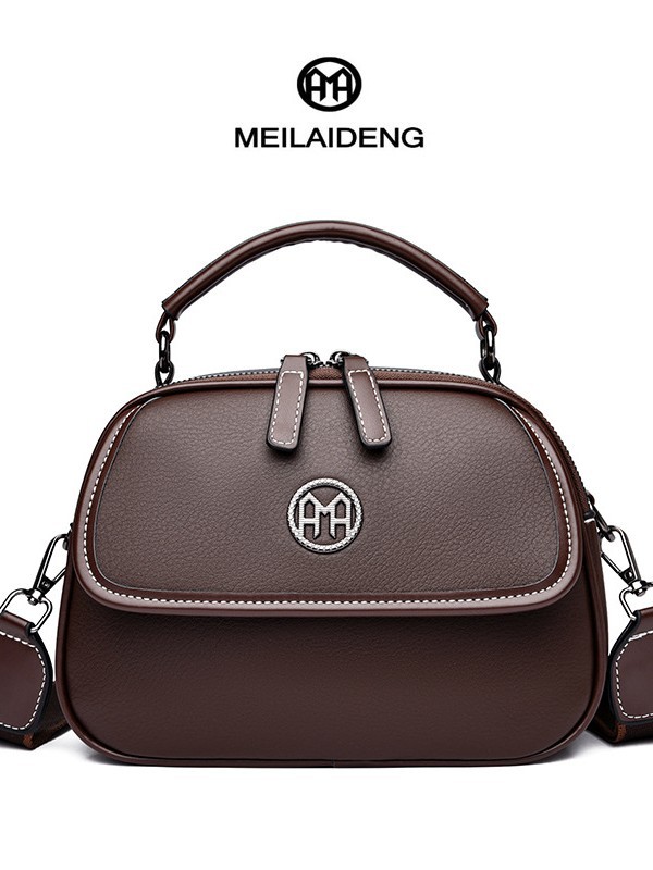 Hot-Selling Simple Large-Capacity Soft Leather Handbag Casual And Versatile With Wide Shoulder Strap Single-Shoulder Crossbody Bag For Women