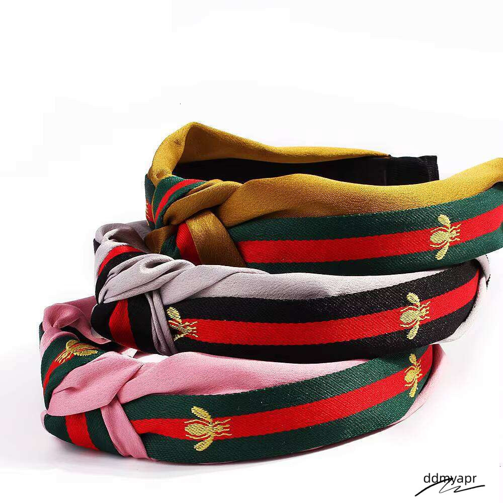 Dhgadgets Headband - Wide Fabric Knot Headwrap With Bee ddmyday Charm (12 Colors) For Women Girls Fashion Hair Accessories ddmyday