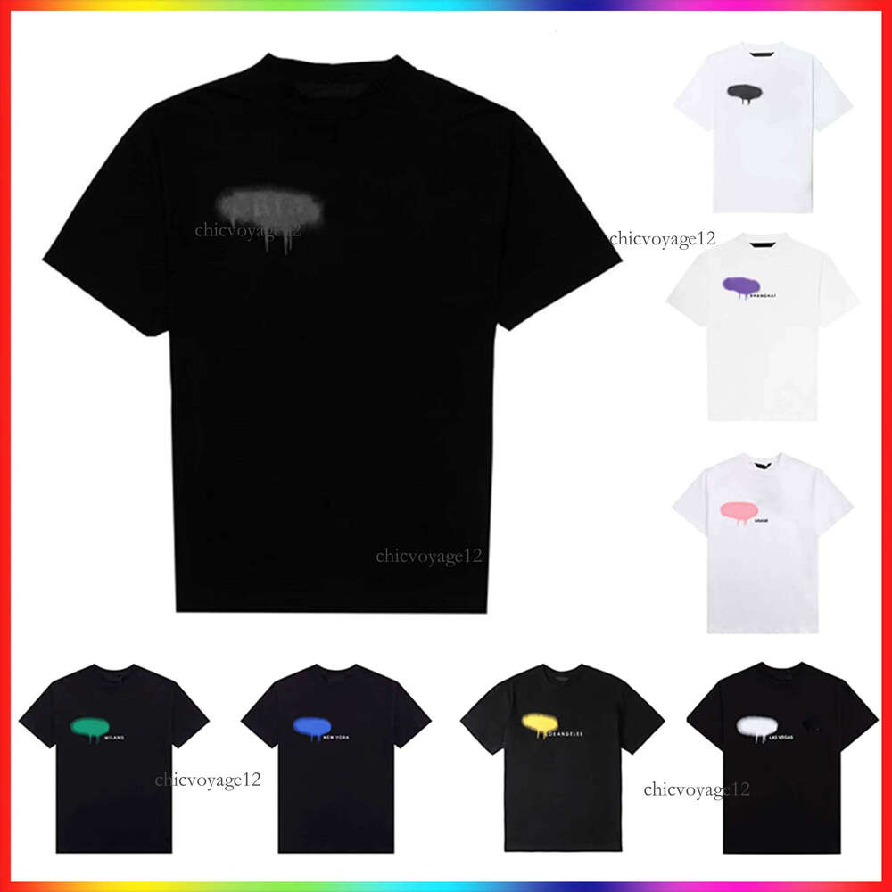 Palmly Angelly 5A Designer t shirt luxury brand clothing palms tshirt spray letter cotton short sleeve Palmstshirt tide mens womens Angelsshirt High Quality tee 230