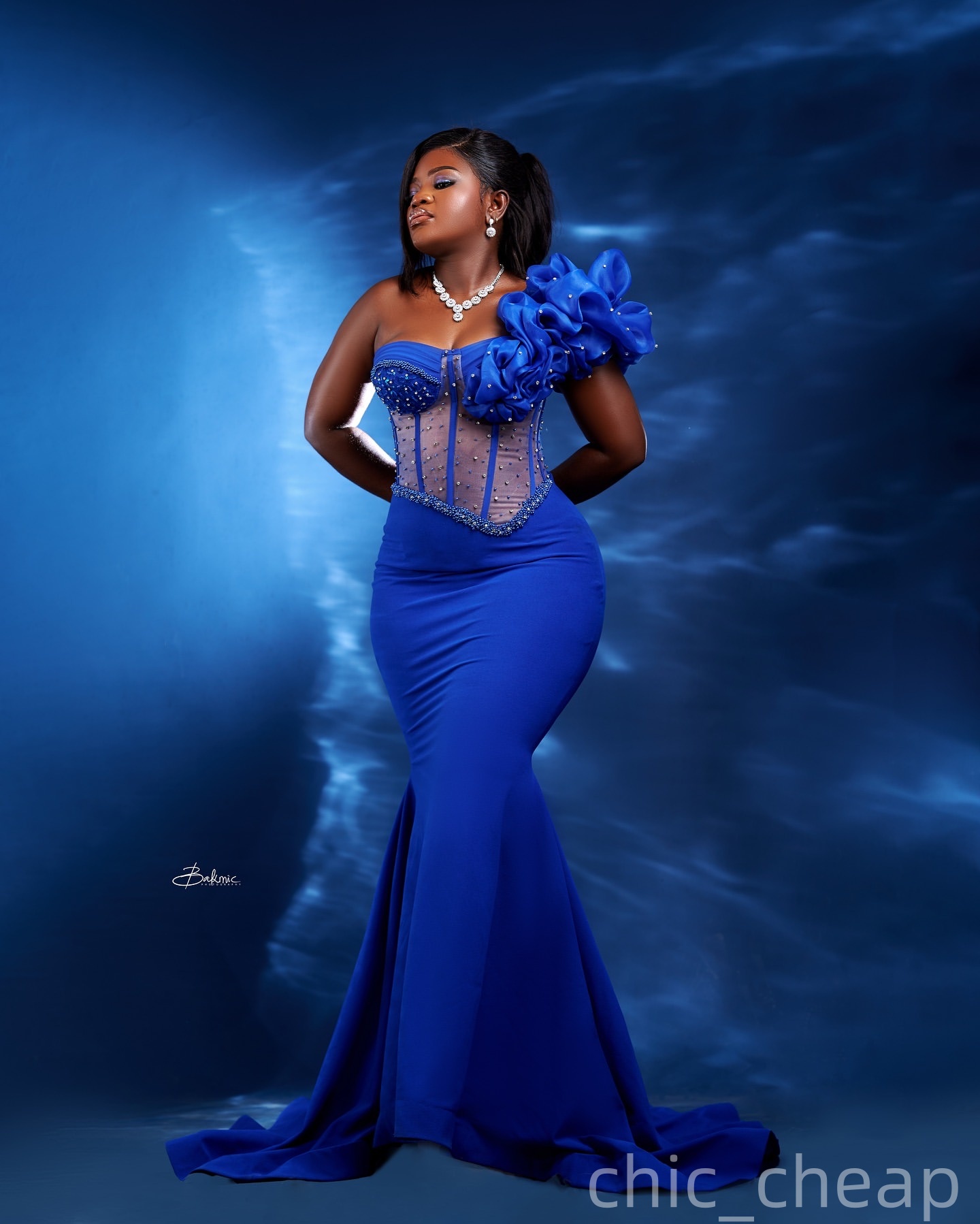 Aso Ebi Mermaid Royal Blue Prom Dresses 2025 Beaded Crystals Satin Evening Formal Party Second Birthday Engagement Gowns Plus Size Dress For Special O